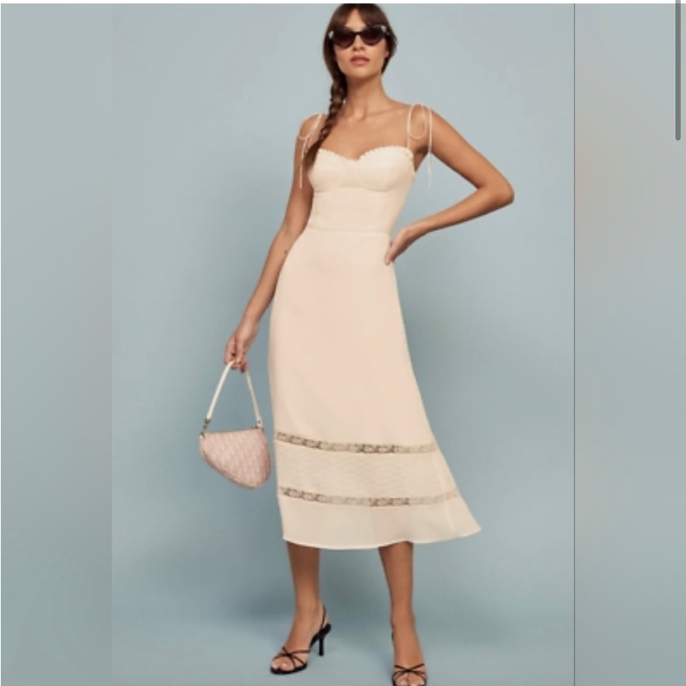 Reformation cream midi dress. Size 4.